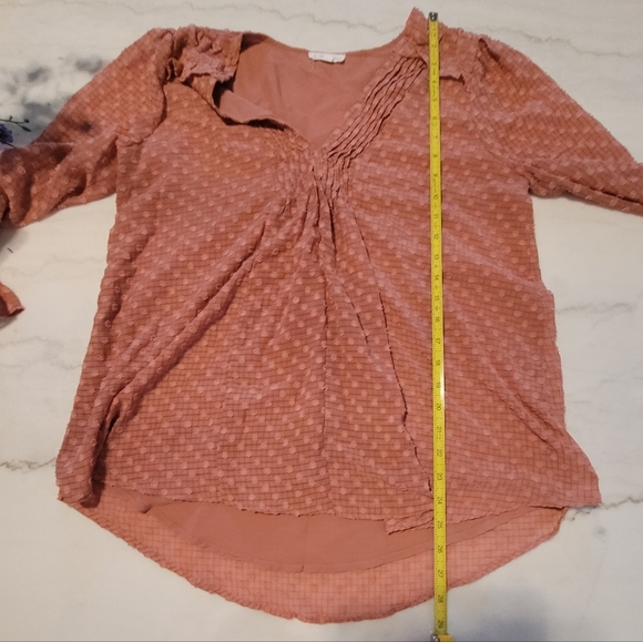 Anthropologie By The River Long Sleeve Ruffled Blouse with Peplum Sleeves - Picture 8 of 11